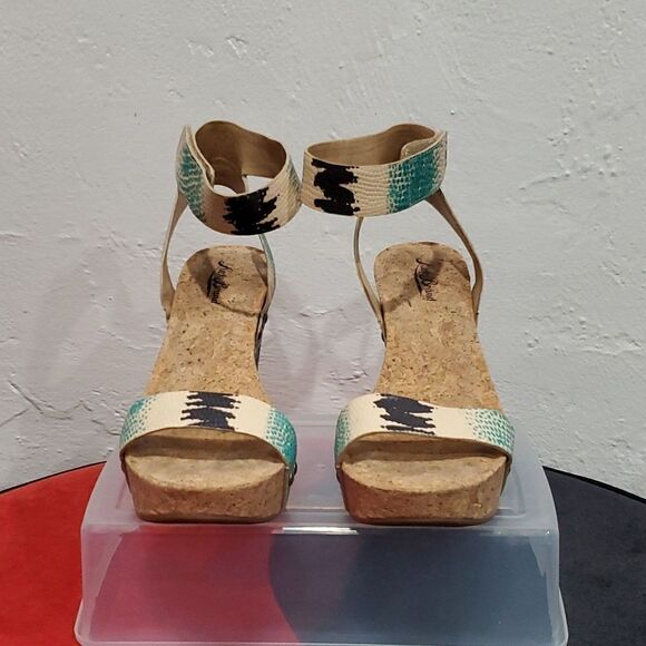 Lucky Genuine Leather McDowell Wedges in Snakeskin Size 8.5 - Picture 3 of 12